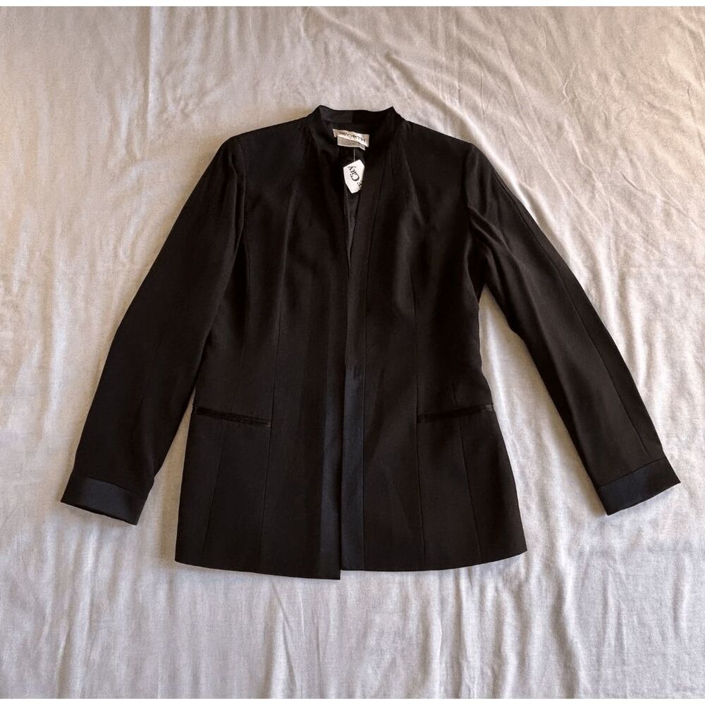 Black 100% Silk Black Tailored Light Dress Weight Jacket Size 10 by Worth NWT